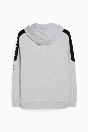 Herren - Sweatjacke mit Kapuze - hellgrau-melange