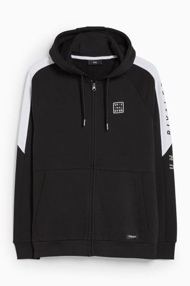 Herren - Sweatjacke mit Kapuze - schwarz