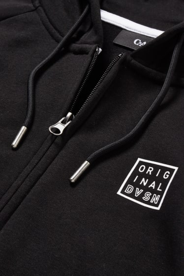 Herren - Sweatjacke mit Kapuze - schwarz