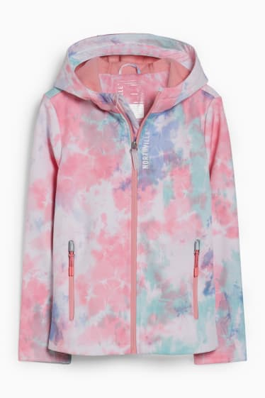 Kinder Mädchen - Softshelljacke mit Kapuze - rosa