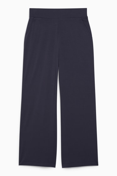 Femei - Pantaloni basic din jerseu - loose fit - albastru închis