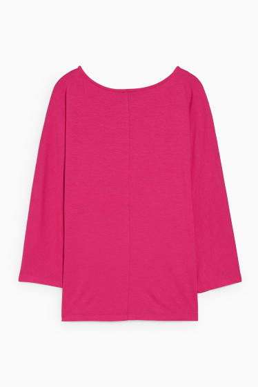 Damen - Basic-Langarmshirt - pink