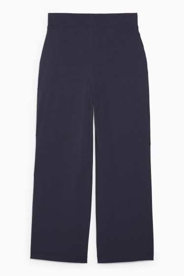 Femei - Pantaloni basic din jerseu - loose fit - albastru închis