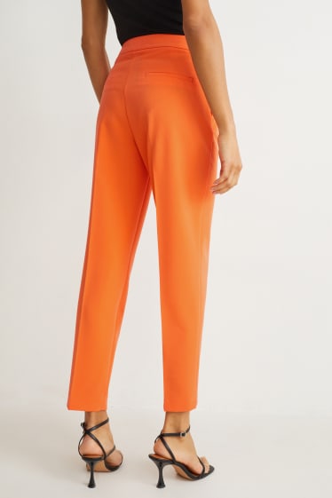 Femei - Pantaloni de stofă - talie medie - regular fit - portocaliu