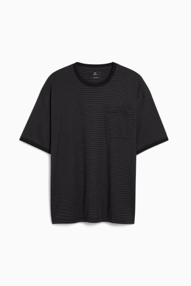 Hommes - T-shirt - coton Pima - à rayures - gris foncé