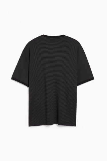 Uomo - T-shirt  - cotone Pima - a righe - grigio scuro