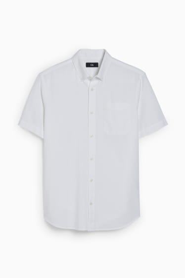 Uomo - Camicia - regular fit - button down - bianco