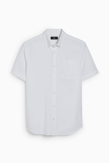 Hommes - Chemise - regular fit - col button down - blanc