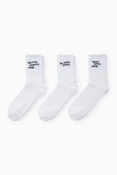 Dona - Paquet de 3 - mitjons amb dibuix - missatge - blanc