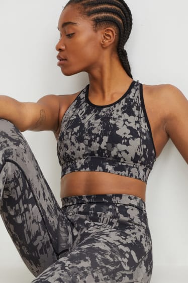 Femmes - Soutien-gorge de sport - 4 Way Stretch - sans coutures - LYCRA® - gris foncé