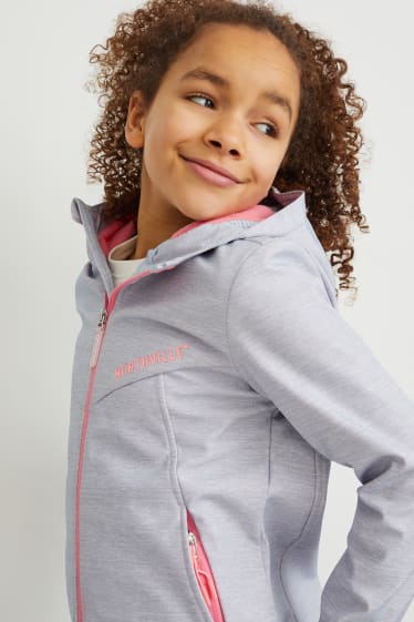 Bambini - Giacca softshell con cappuccio - grigio chiaro melange