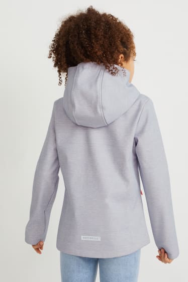 Enfants - Veste softshell à capuche - gris clair chiné