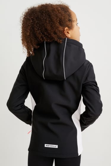 Children - Softshell jacket with hood - black