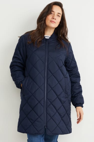 Women - Quilted coat - dark blue