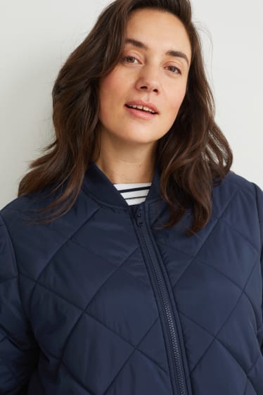 Women - Quilted coat - dark blue