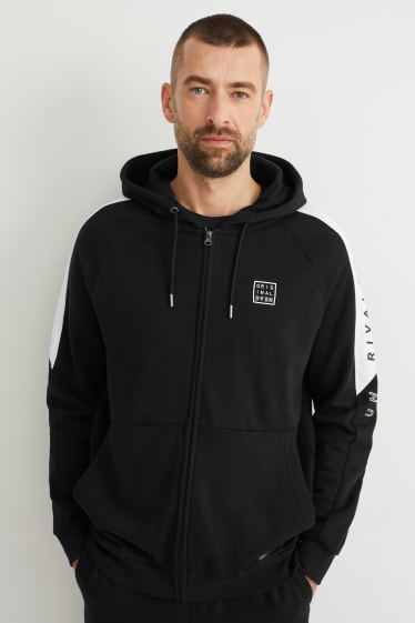 Herren - Sweatjacke mit Kapuze - schwarz