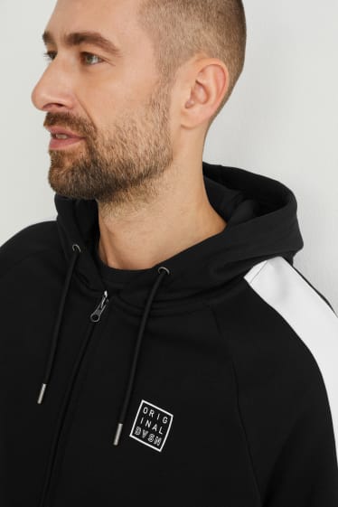 Herren - Sweatjacke mit Kapuze - schwarz