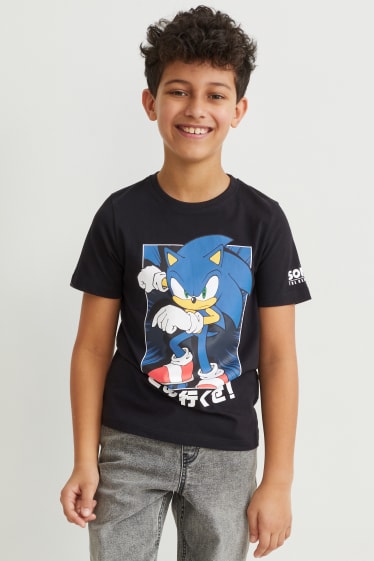 Kinderen - Sonic - T-shirt - zwart