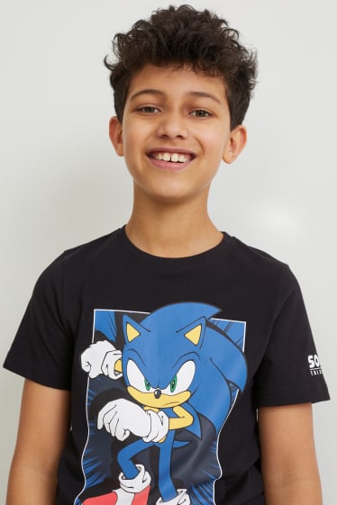 Bambini - Sonic - maglia a maniche corte - nero