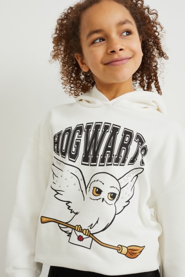 Enfants filles - Harry Potter - ensemble - sweat à capuche et jupe - 2 pièces - noir / blanc