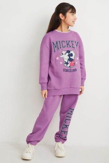 Bambine - Topolino - set - felpa e pantaloni sportivi - 2 pezzi - viola chiaro