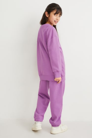 Bambine - Topolino - set - felpa e pantaloni sportivi - 2 pezzi - viola chiaro