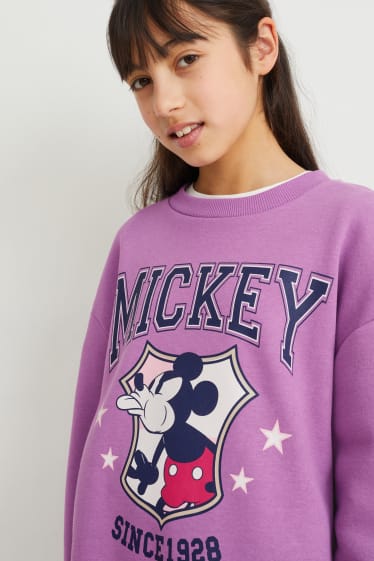 Bambine - Topolino - set - felpa e pantaloni sportivi - 2 pezzi - viola chiaro