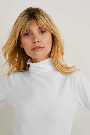 Dona - Paquet de 2 - samarreta de coll alt - blanc/blanc