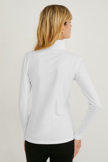 Dona - Paquet de 2 - samarreta de coll alt - blanc/blanc