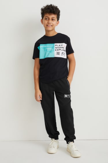Enfants garçons - Pantalon de jogging - motif Augmented Reality - noir