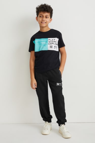 Enfants - Pantalon de jogging - motif Augmented Reality - noir