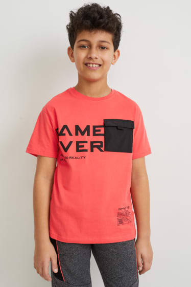 Bambini - Maglia a maniche corte - motivo Augmented Reality - rosso