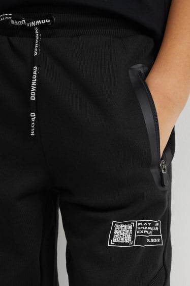 Enfants garçons - Pantalon de jogging - motif Augmented Reality - noir