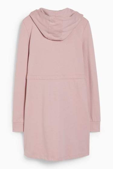 Women - Maternity zip-through sweatshirt with hood and baby pouch - rose
