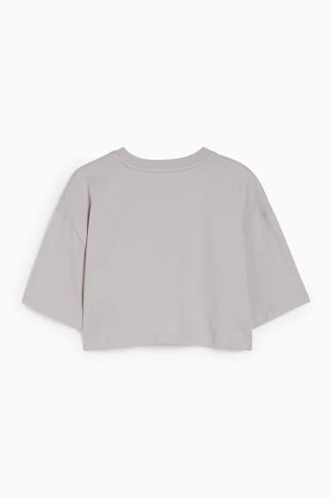 Dona - Samarreta crop - gris clar jaspiat