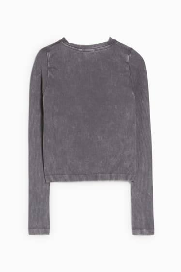 Joves - CLOCKHOUSE - samarreta crop de màniga llarga - gris fosc