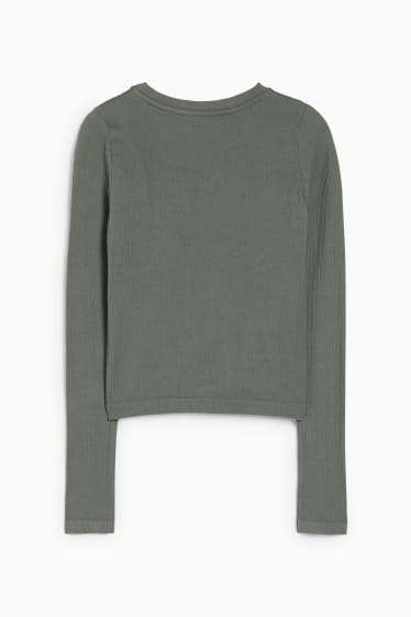 Damen - CLOCKHOUSE - Crop Langarmshirt - grün