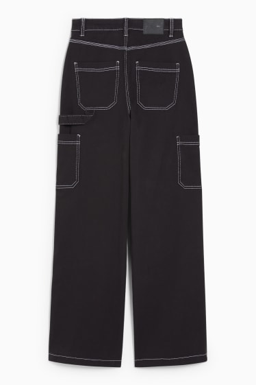 Donna - CLOCKHOUSE - pantaloni - vita alta - gamba larga - nero