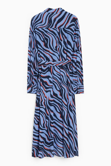 Femmes - Robe-chemisier - à motif - bleu