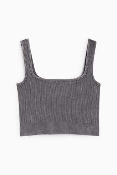Dona - Top crop - gris fosc