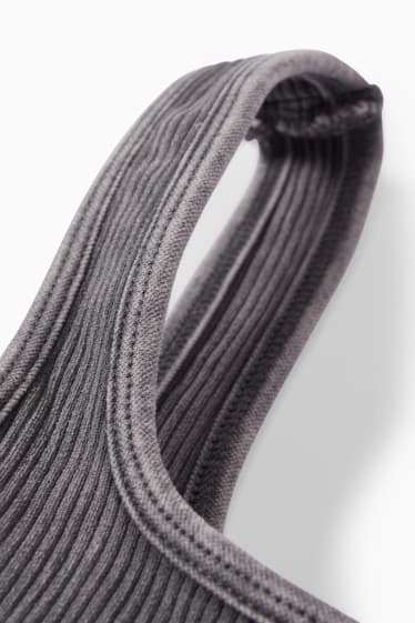 Dona - Top crop - gris fosc