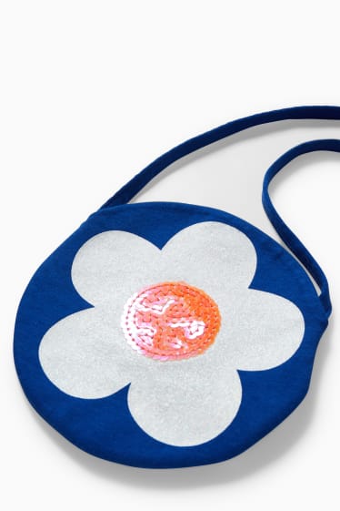 Kinderen - Set - jurk en tas - 2-delig - gebloemd - blauw