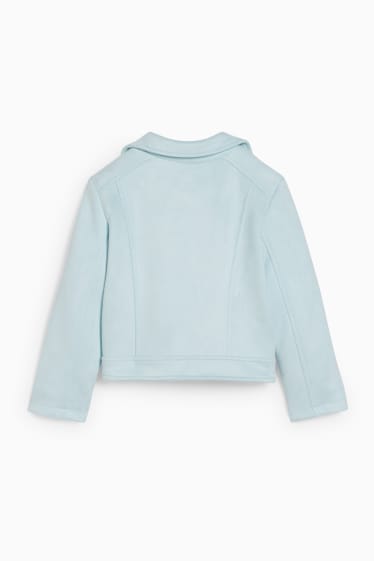 Kinder Mädchen - Bikerjacke - Velourslederimitat - mintgrün