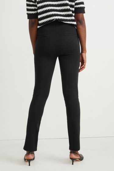 Dames - Jersey broek - straight fit - zwart