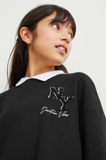 Enfants filles - Ensemble - sweat et legging - deux pièces - noir