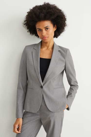 Femmes - Blazer de bureau - regular fit - gris chiné
