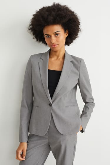 Damen - Business-Blazer - Regular Fit - grau-melange