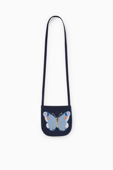 Bambine - Set - vestito, leggings e borsa - 3 pezzi - blu scuro