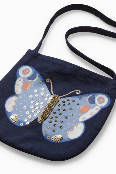 Bambine - Set - vestito, leggings e borsa - 3 pezzi - blu scuro