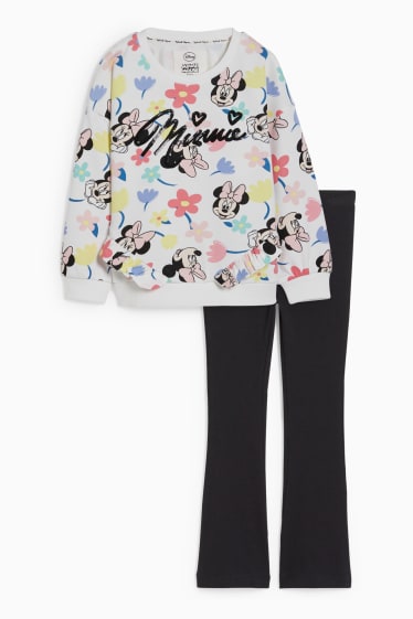 Children Girls - Minnie Mouse - set - sweatshirt and leggings - 2 piece - white